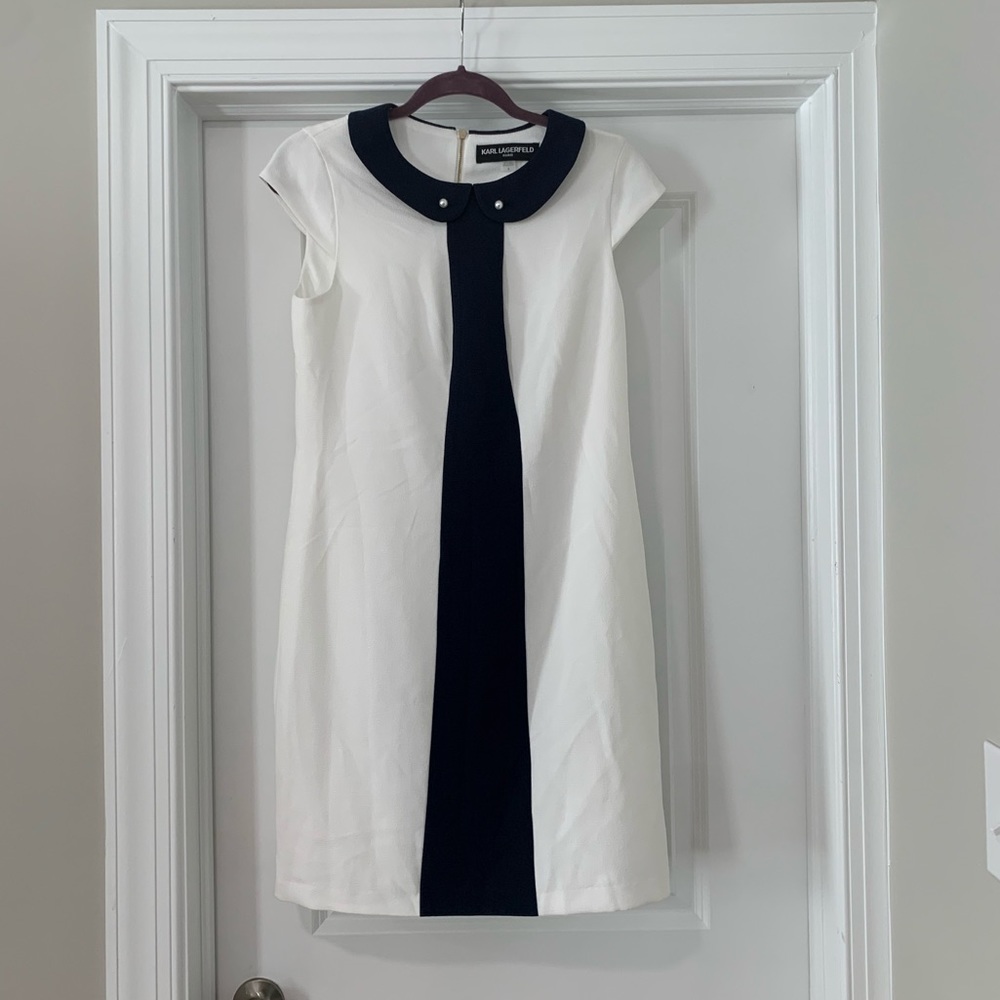 White and Navy Dress